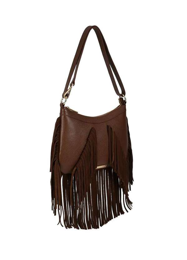 Loucos e Santos - Bolsa Hobo Loucos e Santos Média Franjas Couro Cacau Marrom 3