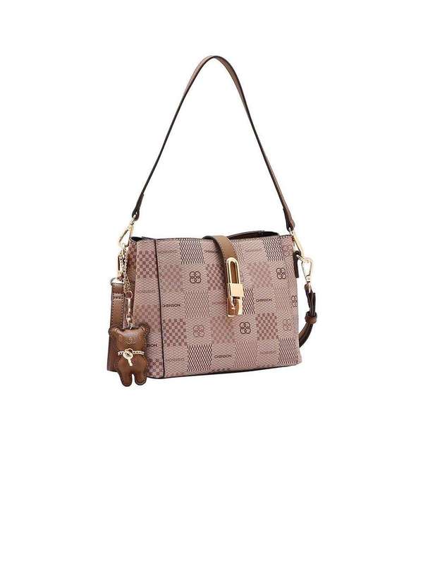 Pixolé - Bolsa Ombro Feminina Chenson Elemento Gráfico Natural Bege