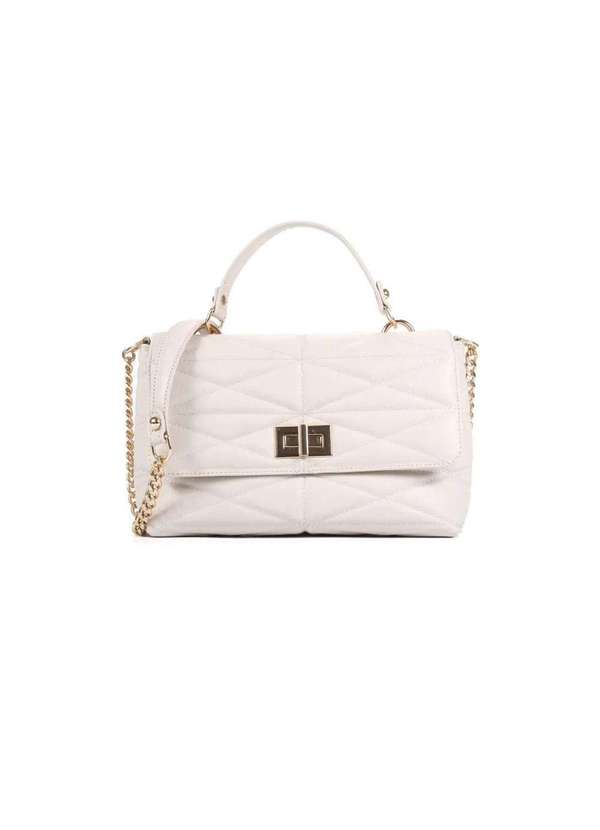 Loucos e Santos - Bolsa Ombro Loucos e Santos Matelassê Couro Off White Branco