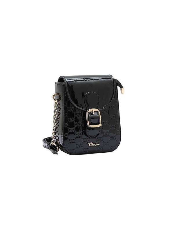 Pixolé - Bolsa Transversal Feminina Chenson Mini Verniz Preto Preto
