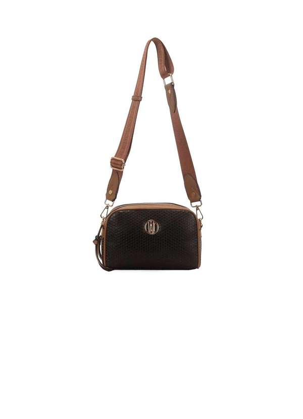 Wj - Bolsa Transversal Wj Grande com Textura Preto Preto
