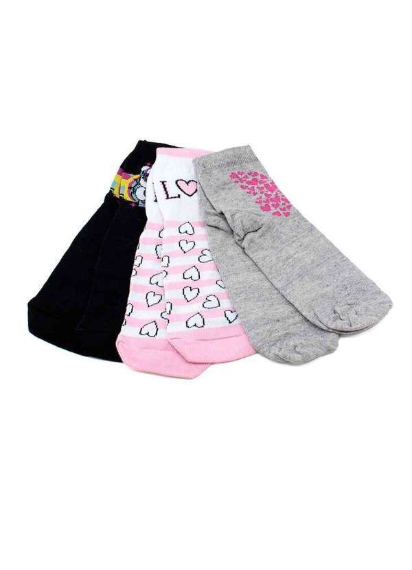 Pixolé - Kit 3 Meias Feminina Winston 0522036-004 Multicolor Multicores 3