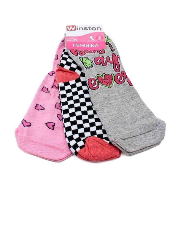 Pixolé - Kit 3 Meias Femininas Winston 0522036-001 Multicolor Multicores