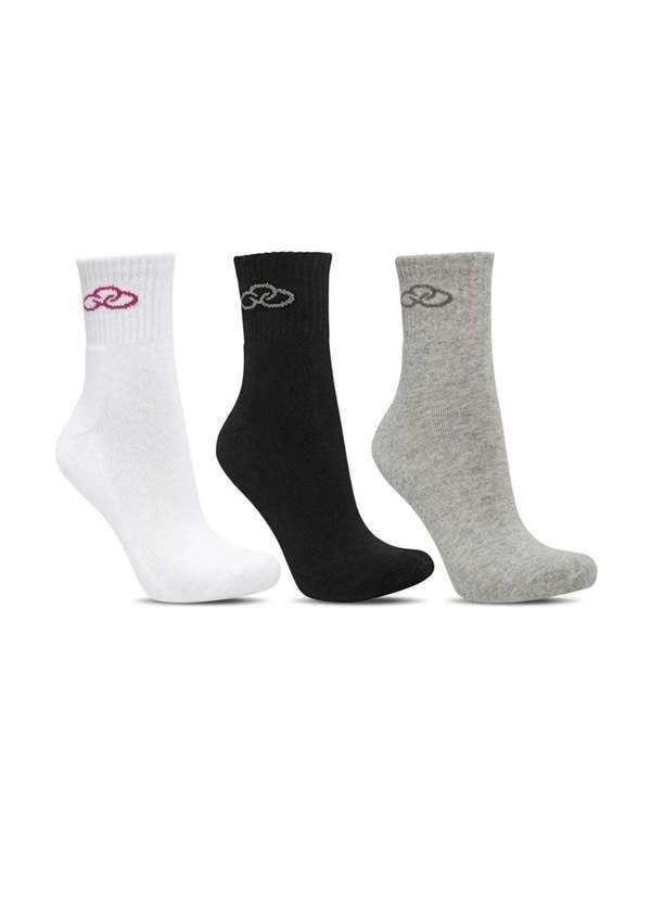 Olympikus - Kit Meia Olympikus Cano Médio 33 Ao 38 Multicolor Multicores