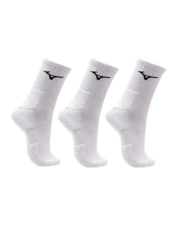 Mizuno - Meia Feminina Mizuno Training Kit 3 pares Branco Branco 1