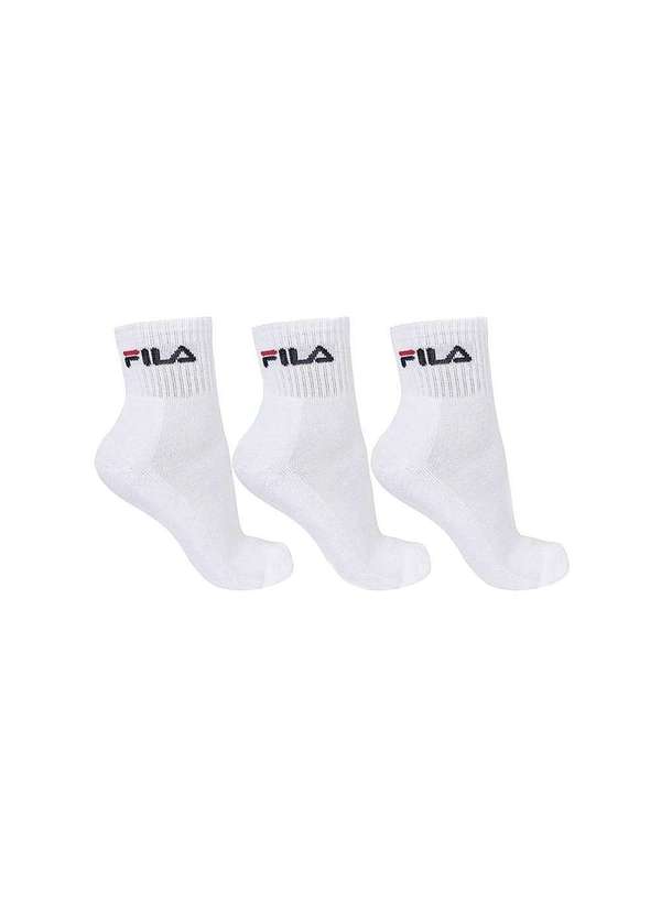 Fila - Tripack Fila Cano Médio Unisex Branco Branco