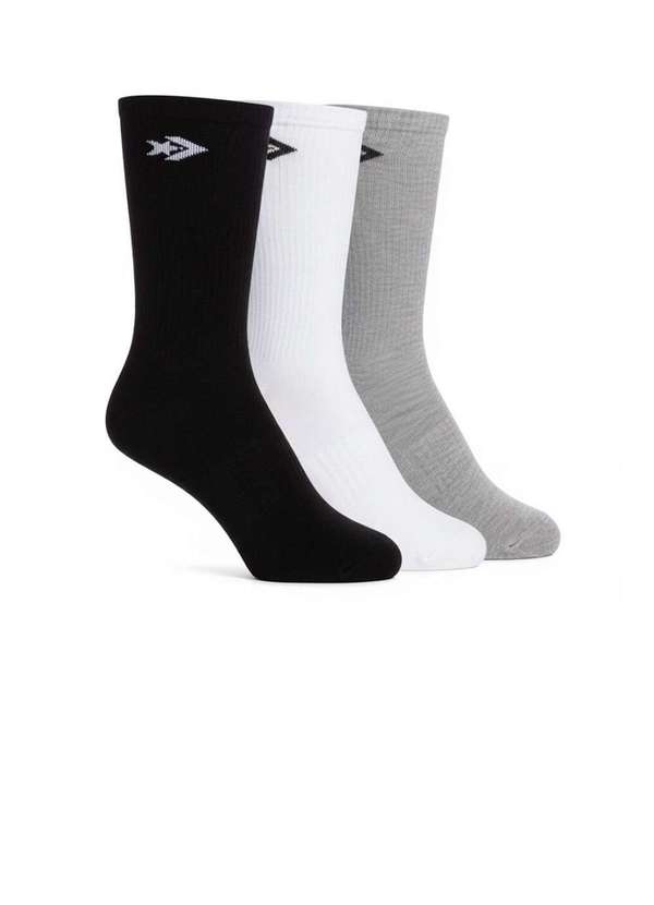 Converse - Meia Cano Alto Skate Converse Kit 3 pares Multicolor Multicores