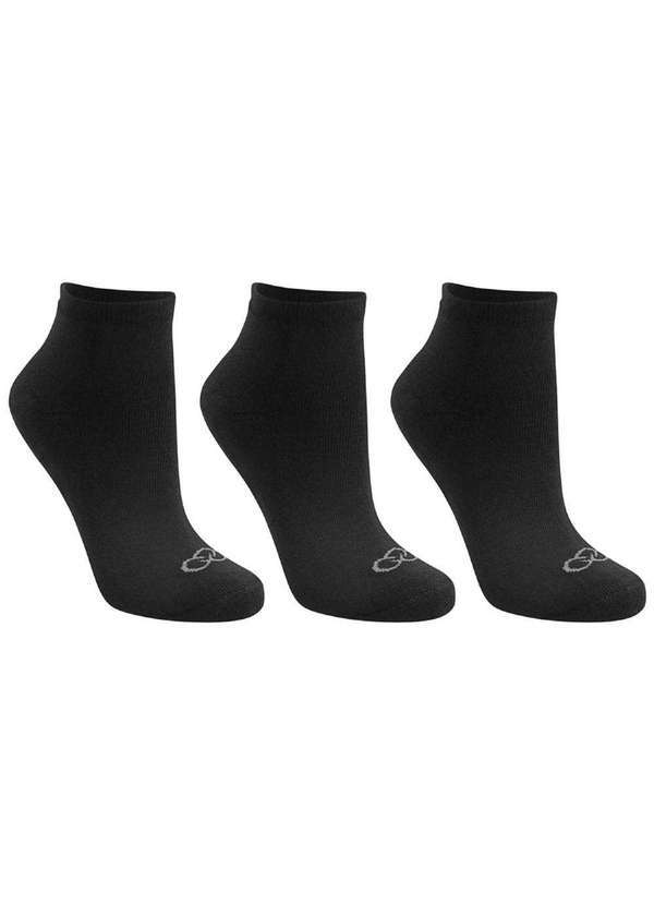 Olympikus - Meia Cano Curto Olympikus Kit 3 pares Oimsa81920 Preto Preto