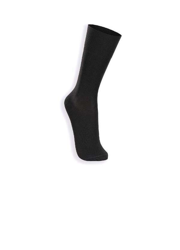 Lupo - Meia Lupo Cano Alto Microfibra Lisa Preto Preto