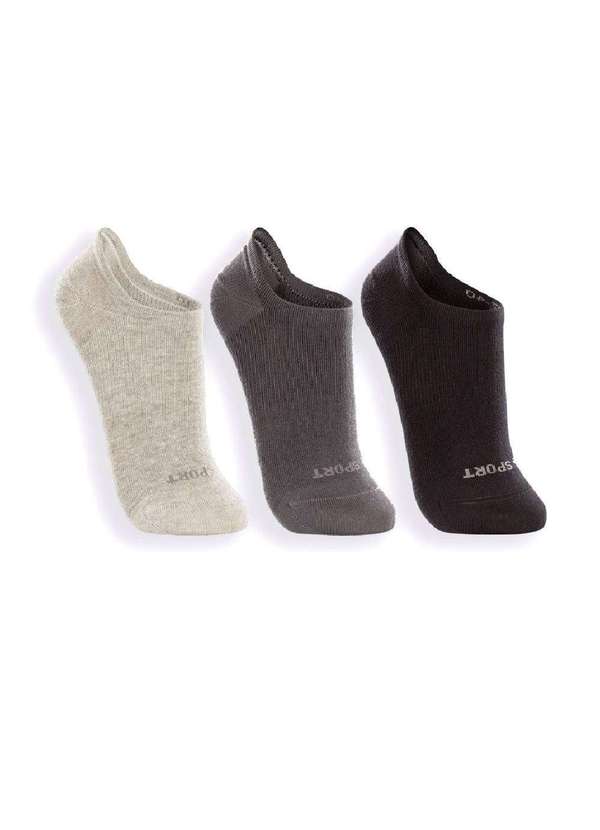 Lupo - Meia Lupo Invisível Kit com 3 pares Adulto Multicolor Multicores