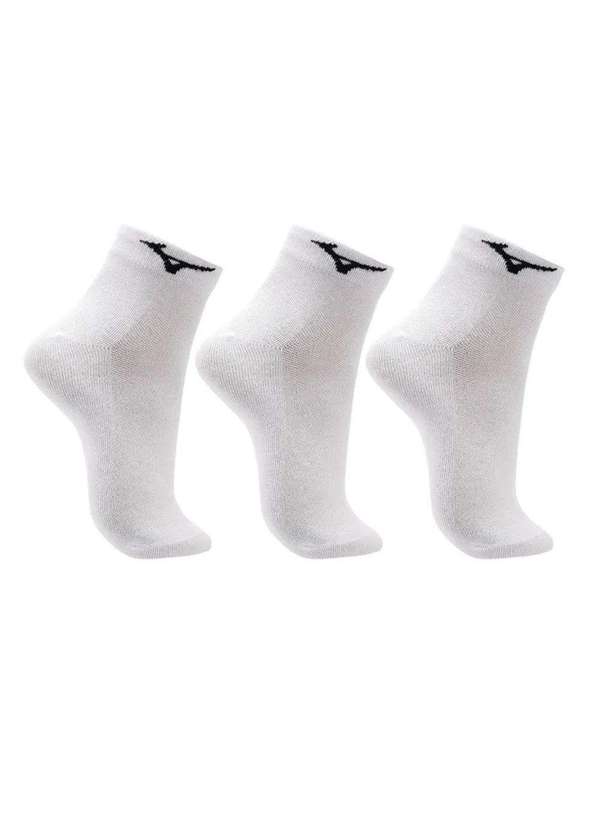 Mizuno - Meia Masculina Mizuno Training Kit 3 pares Branco Branco