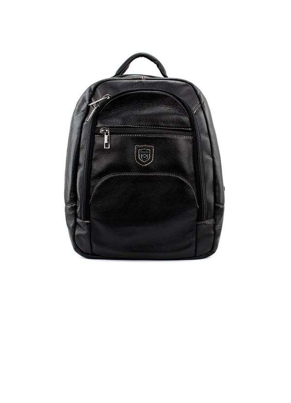 Pixolé - Mochila Masculina Couribi Porta Notebook Couro Preto Preto