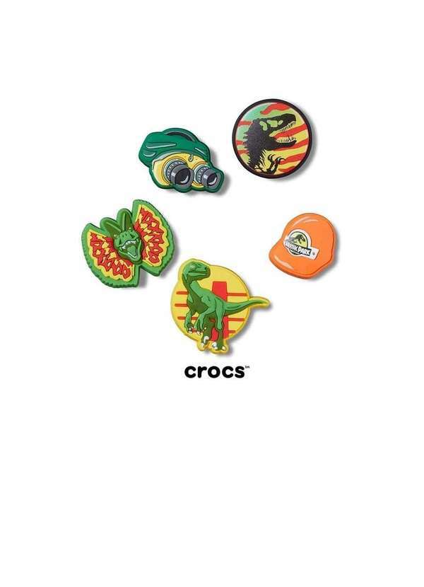 Crocs - Jibbitz Crocs Jurassic Park Pack com 5 Peças Multicolor Multicores