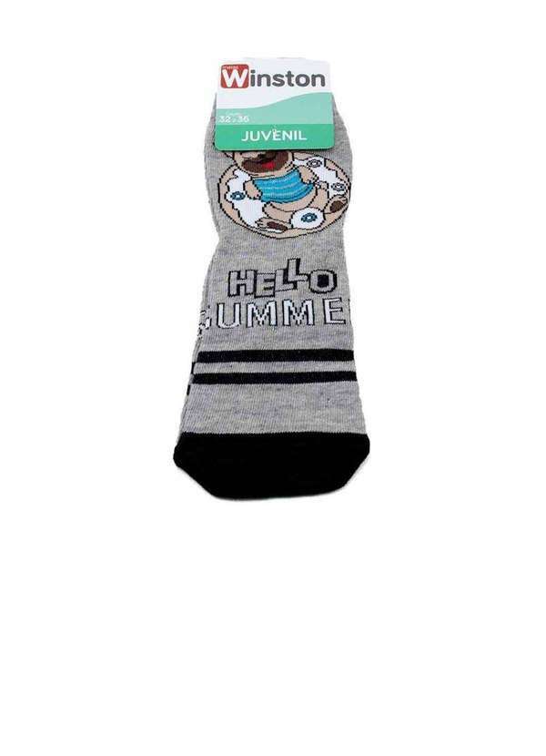 Pixolé - Meia Infantil Winston Dog Summer 0400036-007 Cinza/Preto Cinza