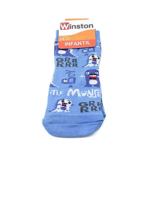Pixolé - Meia Infantil Winston Little Monster 0300036-017 Azul Azul