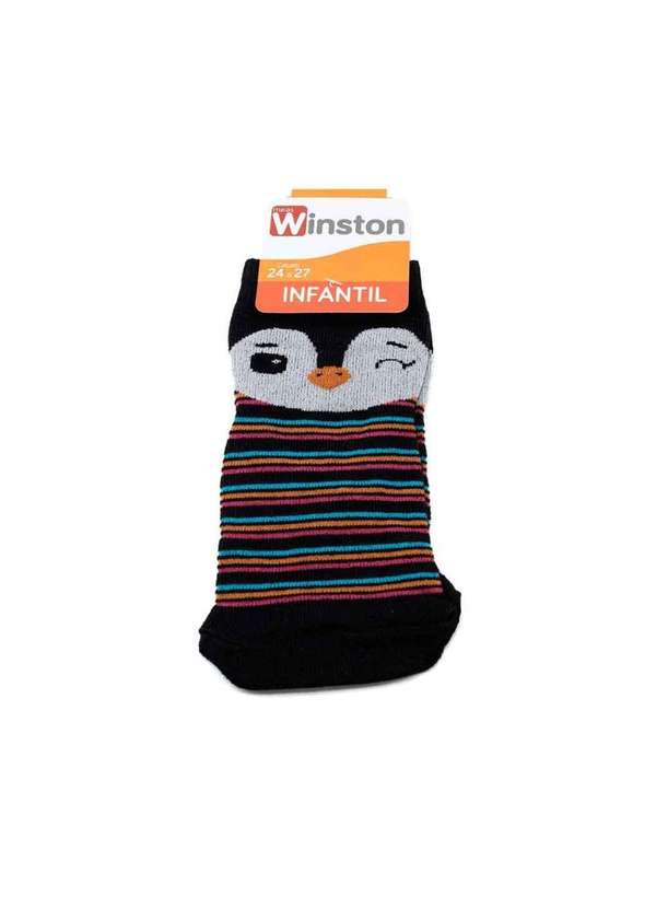 Pixolé - Meia Infantil Winston Pinguim 0300035-009 Preto Preto