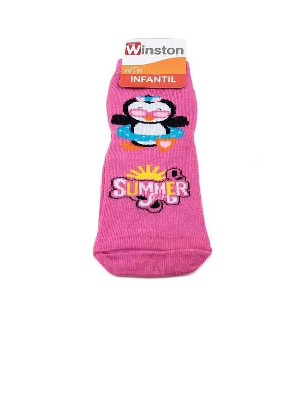 Pixolé - Meia Infantil Winston Pinguim Summer 0350036-002 Pink Rosa