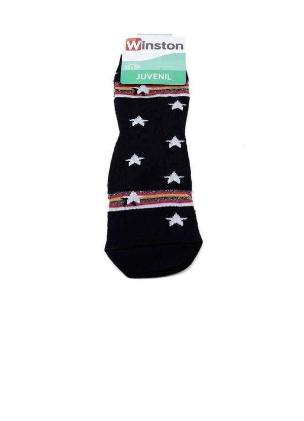 Pixolé - Meia Infantil Winston Stars 0400036-009 Preto Preto
