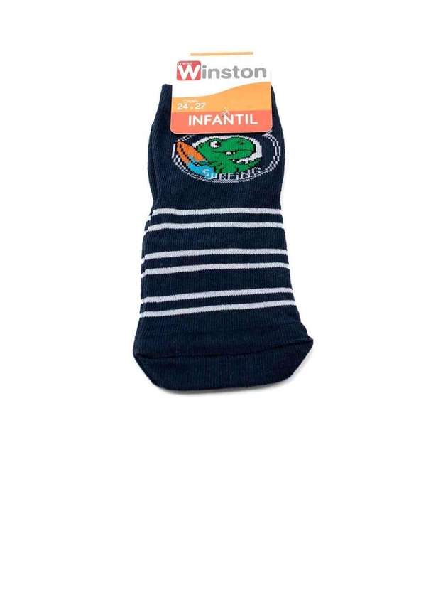 Pixolé - Meia Infantil Winston T-Rex Surfing 0300036-016 Marinho Azul
