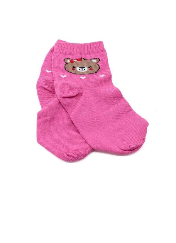 Pixolé - Meia Infantil Winston Urso Love 0300035-002 Pink Rosa 3