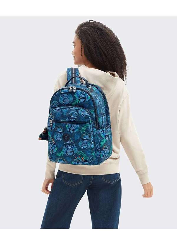 Kipling - Mochila Escolar Kipling Seoul College Blue Única Azul 7