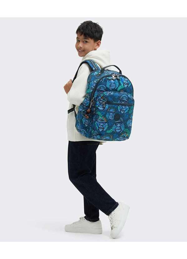 Kipling - Mochila Escolar Kipling Seoul College Blue Única Azul 8