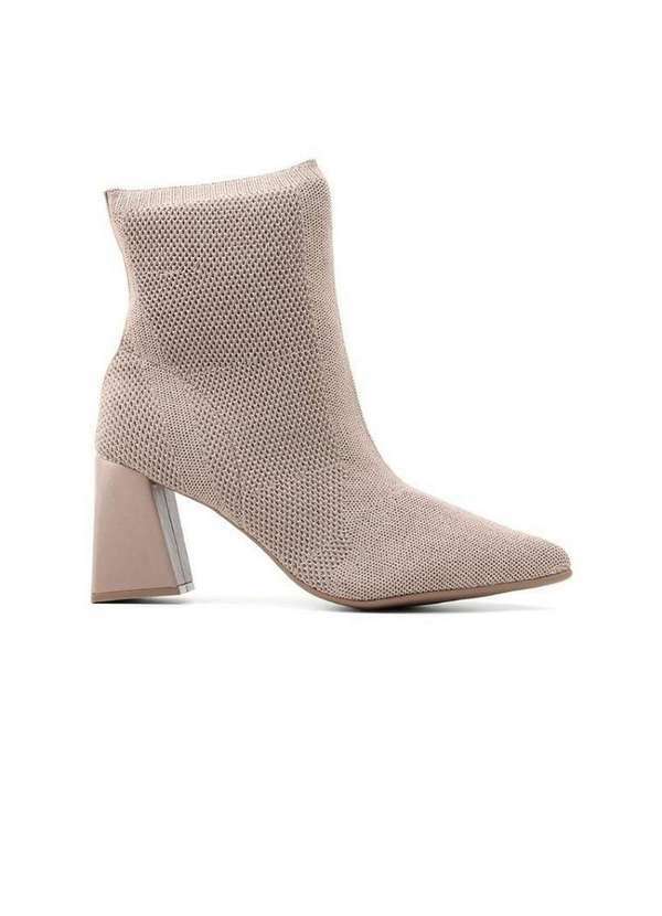 Bebecê - Bota Cano Curto Bebecê Knit T4316-033 Taupy Bege