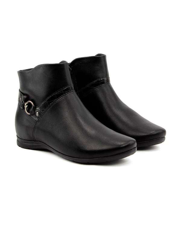 Comfortflex - Bota Cano Curto Comfortflex Salto Baixo Preto Preto 2