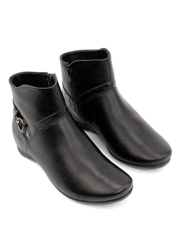 Comfortflex - Bota Cano Curto Comfortflex Salto Baixo Preto Preto 3
