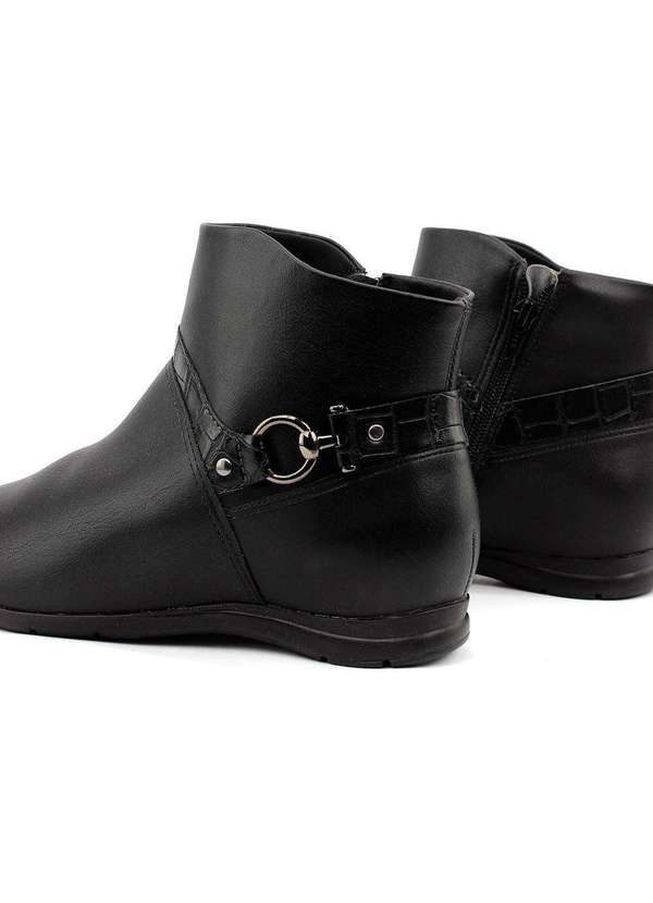Comfortflex - Bota Cano Curto Comfortflex Salto Baixo Preto Preto 4