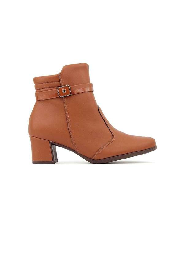 Piccadilly - Bota Cano Curto Piccadilly Salto Médio Caramelo Amarelo