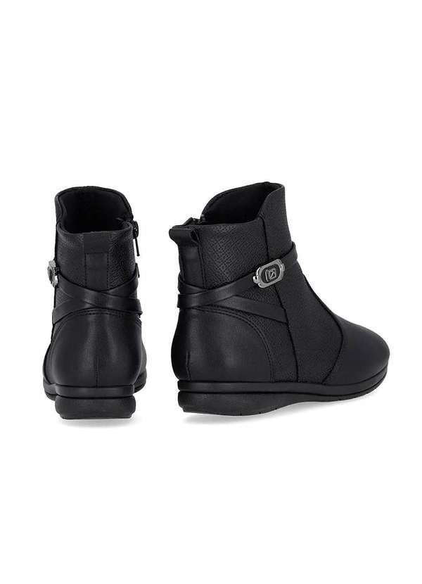 Piccadilly - Bota Cano Curto Piccadilly Sandy Anabela Baixo Preto Preto 3