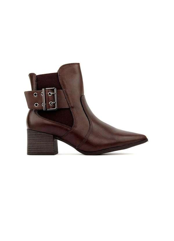 Bota Cano Curto Ramarim Salto Médio Marrom Marrom Pixole