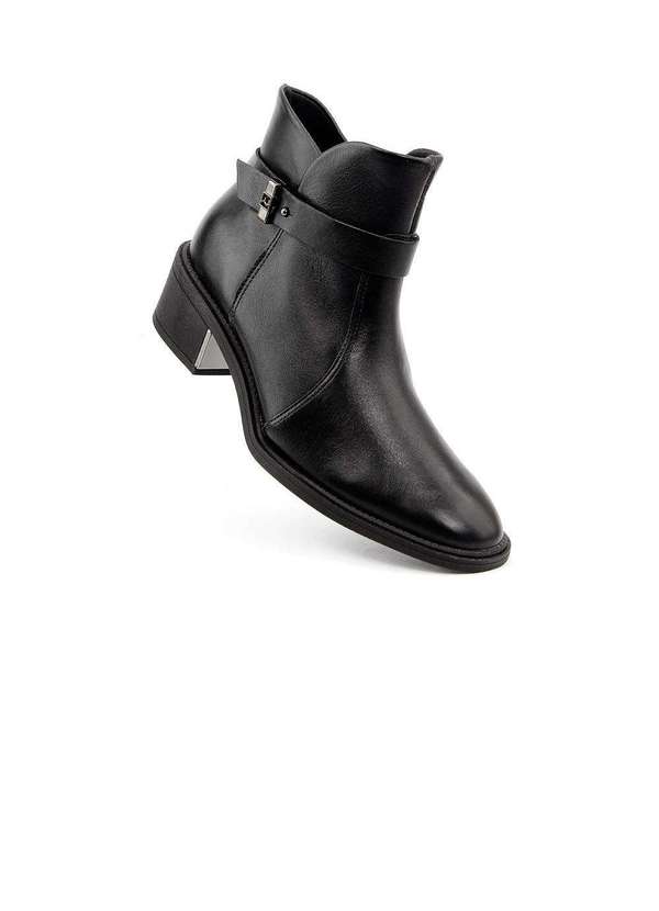 Ramarim - Bota Cano Curto Ramarim Sela Couro Preto Preto