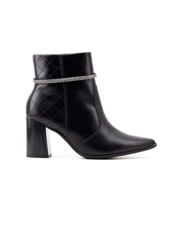 Ramarim - Bota Cano Curto Ramarim Strass 2468102 Couro Preto Preto