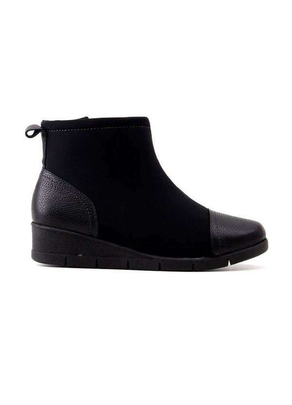 Usaflex - Bota Cano Curto Usaflex Plataforma Ad0521 Preto Preto