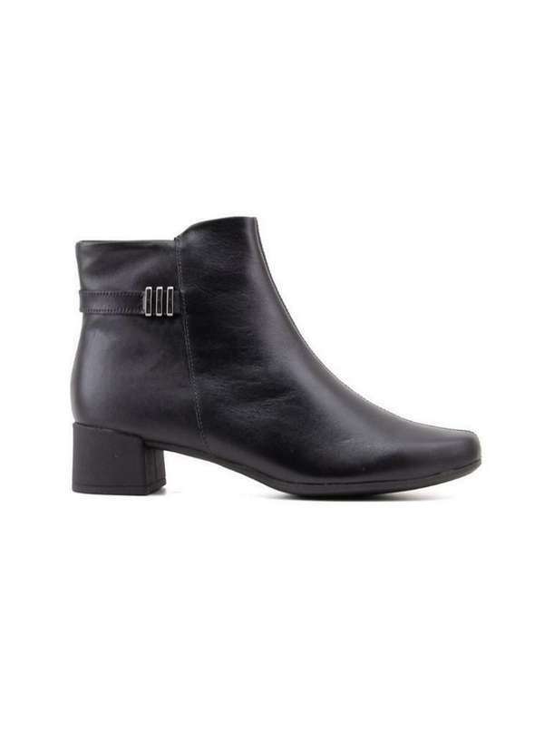 Usaflex - Bota Cano Curto Usaflex Salto Bloco Al1103 Preto Preto