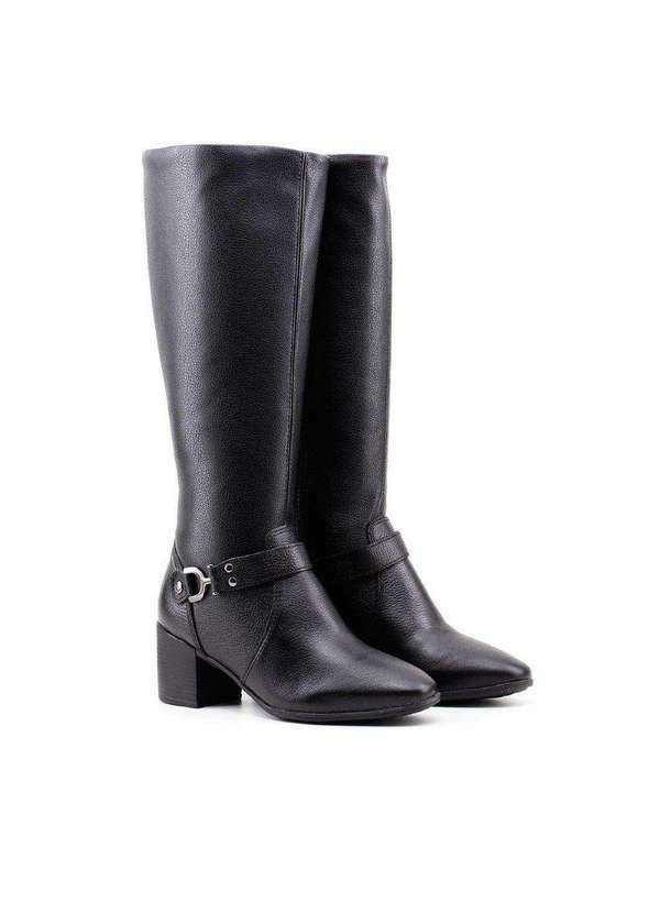 Bottero - Bota Cano Longo Bottero Couro Preto Preto Preto