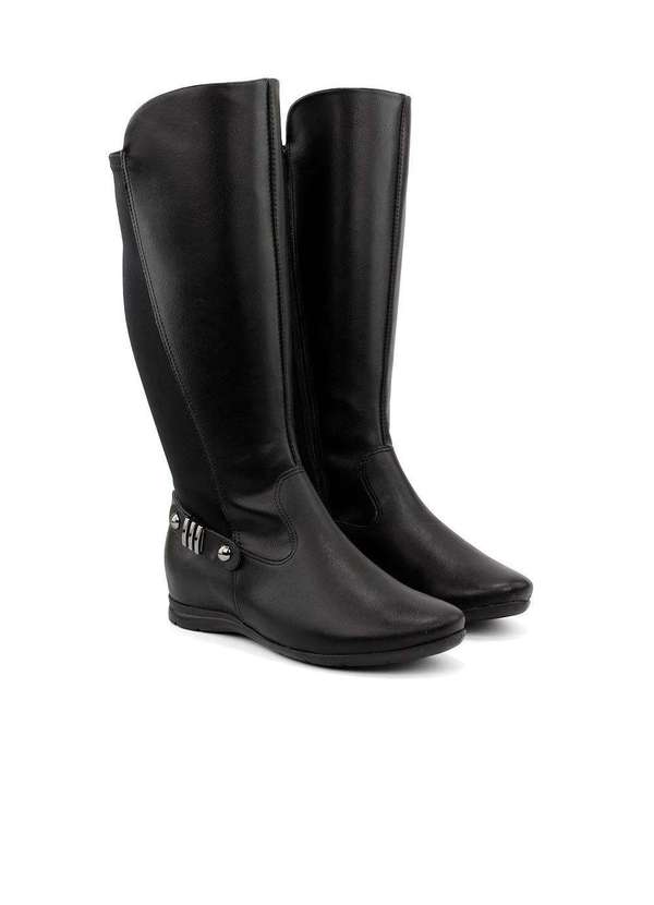 Comfortflex - Bota Cano Longo Comfortflex Anabela Preto Preto 2