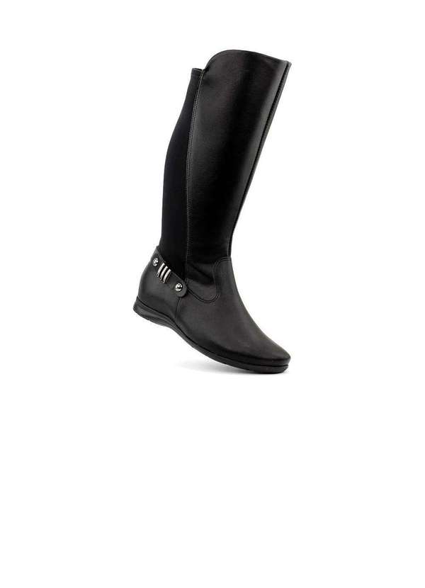 Comfortflex - Bota Cano Longo Comfortflex Anabela Preto Preto 4