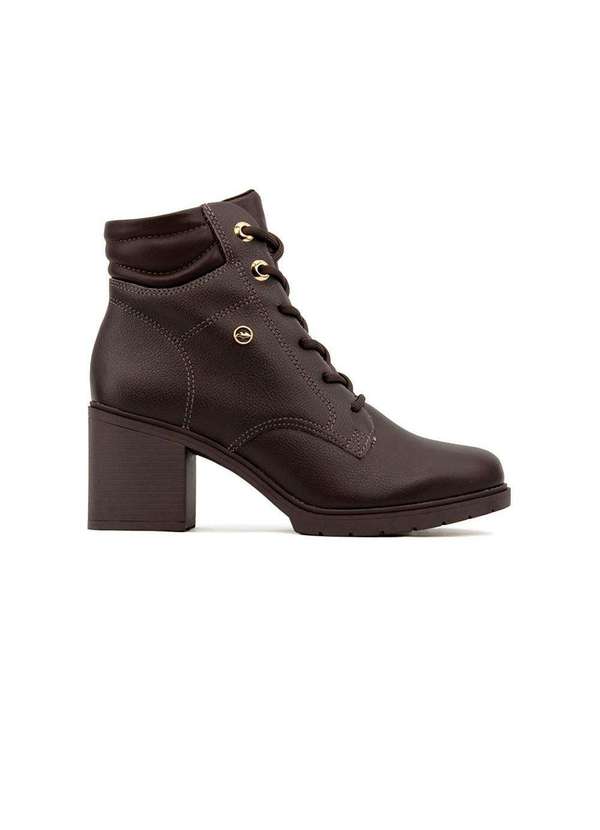 Dakota - Bota Coturno Dakota de Salto Alto Couro Chocolate Marrom