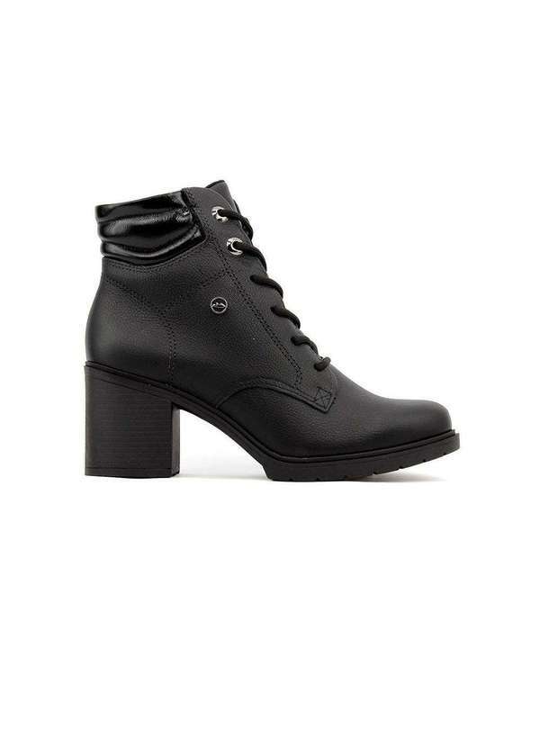 Dakota - Bota Coturno Dakota de Salto Alto Couro Preto Preto