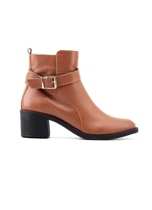 Lia Line - Bota Lia Line Cano Curto Couro 2309-71644 Marrom Marrom