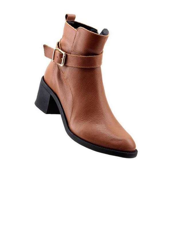 Lia Line - Bota Lia Line Cano Curto Couro 2309-71644 Marrom Marrom 2