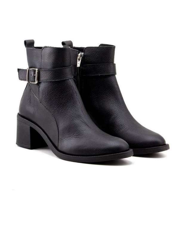 Lia Line - Bota Lia Line Cano Curto Couro 2309-71644 Preto Preto 3