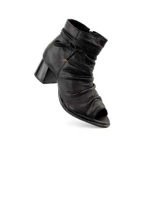 Salto Baixo Botinha Aberta Na Frente Bota Coturno Ankle Boot