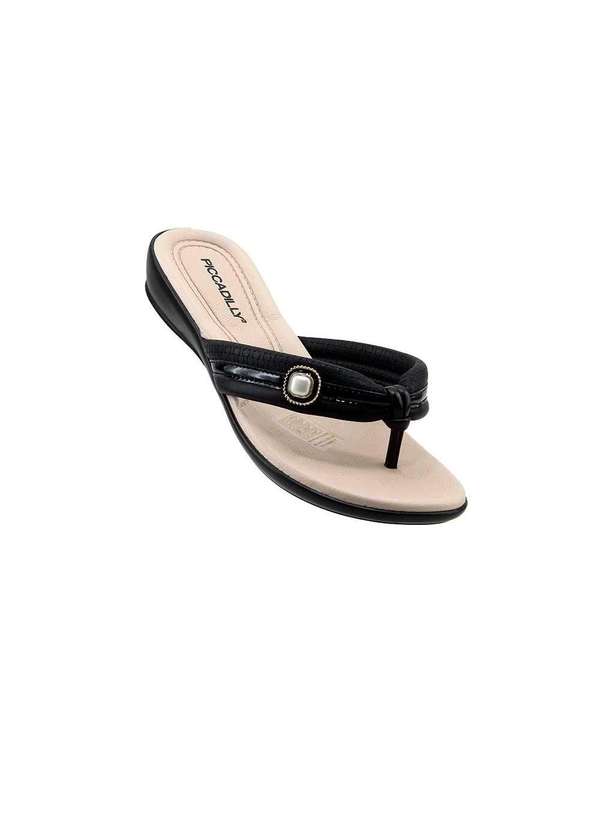Piccadilly - Chinelo Feminino Piccadilly Camila Wide Fit Preto Preto 2