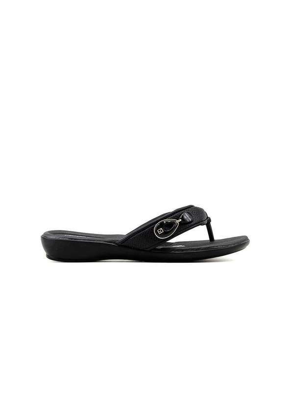 Piccadilly - Chinelo Feminino Piccadilly Wide Fit Preto Preto