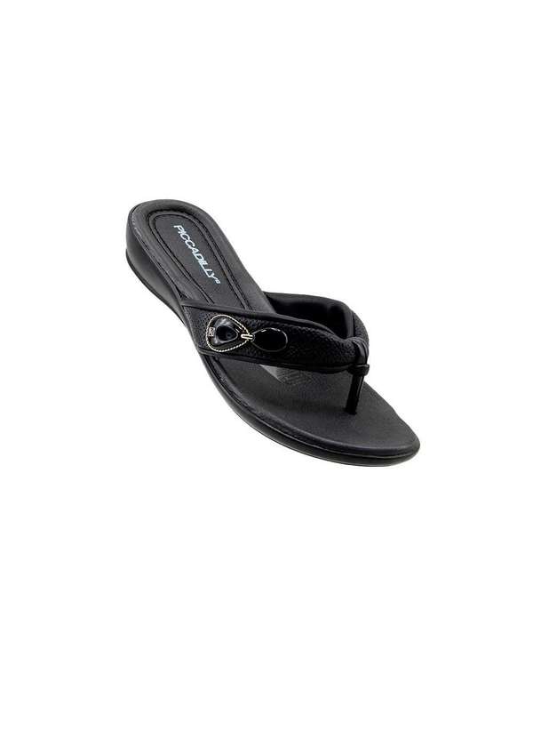 Piccadilly - Chinelo Feminino Piccadilly Wide Fit Preto Preto 2
