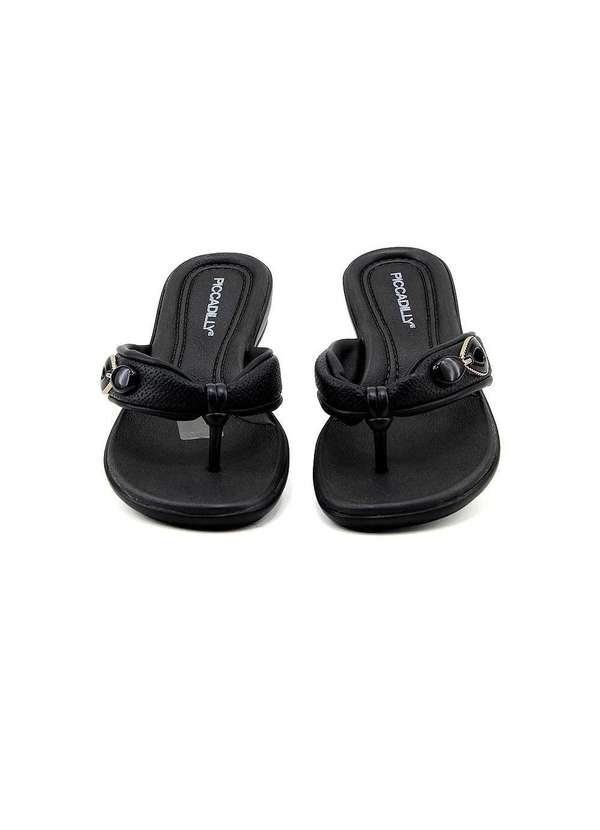 Piccadilly - Chinelo Feminino Piccadilly Wide Fit Preto Preto 3